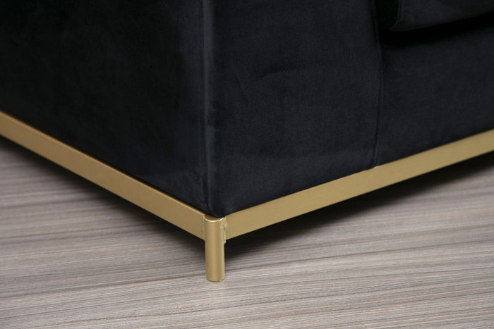 Atelier Del Sofa Sofá de 4 Plazas con Mesa Lateral - Negro y Dorado Atelier Del Sofa Sofá de 4 Plazas con Mesa Lateral - Negro y Dorado